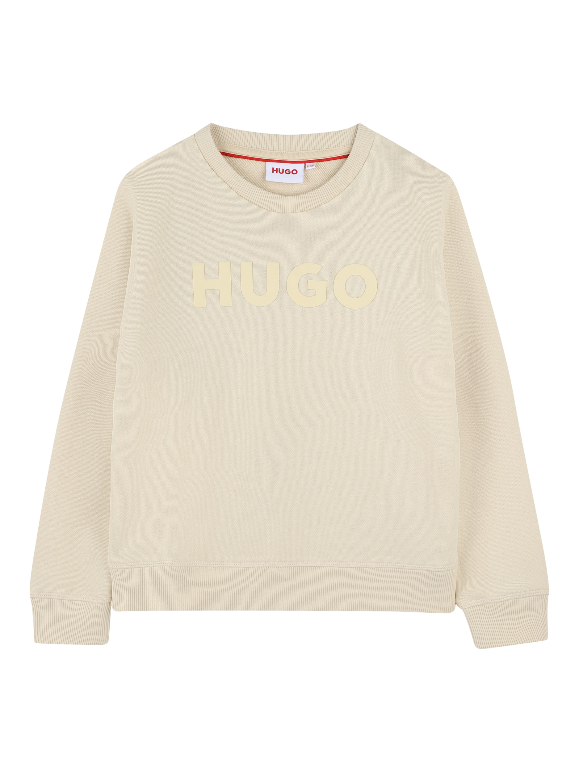 Product image 1 of 2, which shows HUGO Kids' Logo Crew Neck Sweatshirt, Stone, 10 years