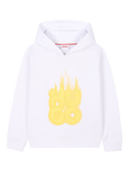 HUGO BOSS Kids' Cotton Blend Hooded Sweatshirt, White