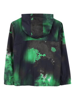 HUGO BOSS Kids' Abstract Print Windbreaker Jacket, Navy/Green - view 2, Navy/Green