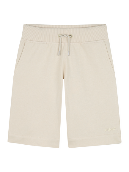 HUGO BOSS Kids' Cotton Blend Drawstring Shorts, Stone