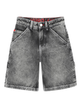 BOSS Kids' Denim Bermuda Shorts, Black Lave, Black Lave
