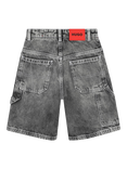 BOSS Kids' Denim Bermuda Shorts, Black Lave, Black Lave