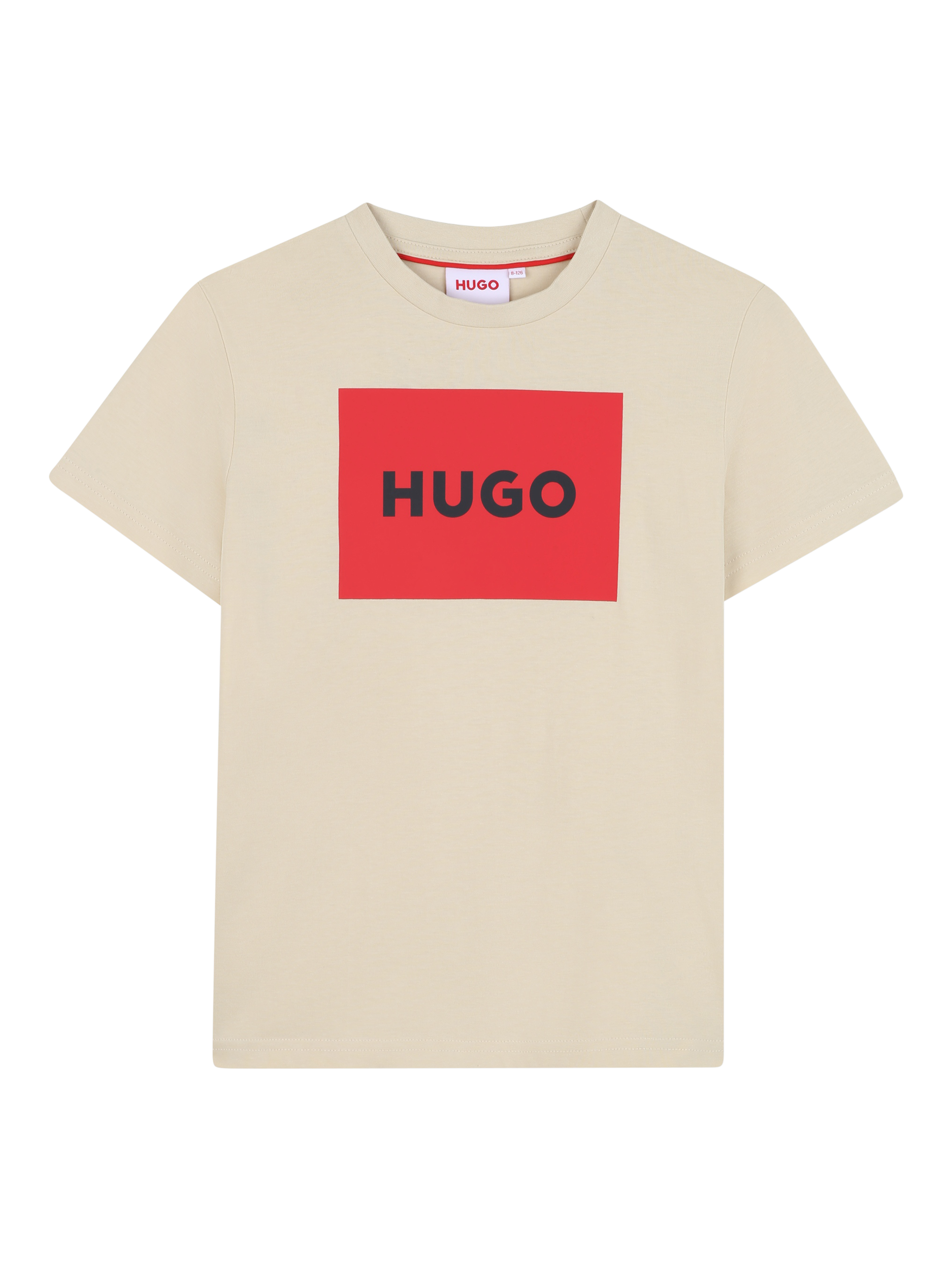 Product image 1 of 2, which shows HUGO Kids' Logo T-Shirt, Stone, 10Y