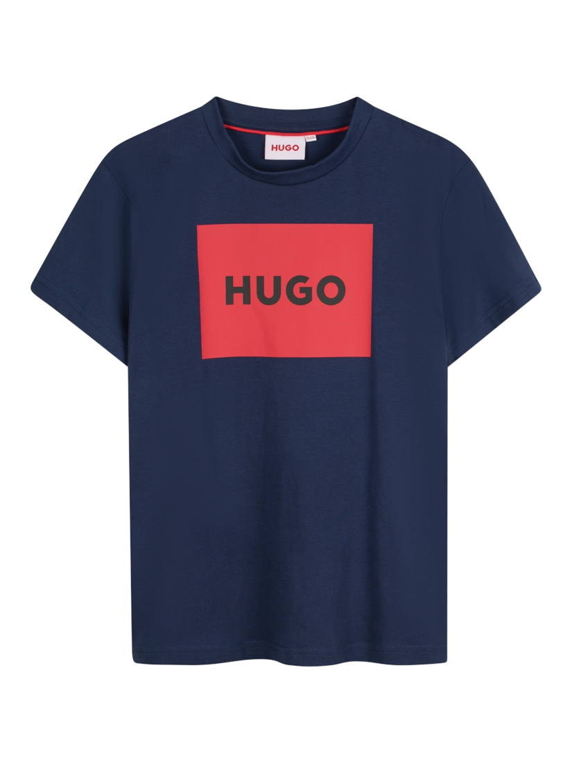 Product image 1 of 2, which shows HUGO Kids' Logo T-Shirt, Medieval Blue, 4 years