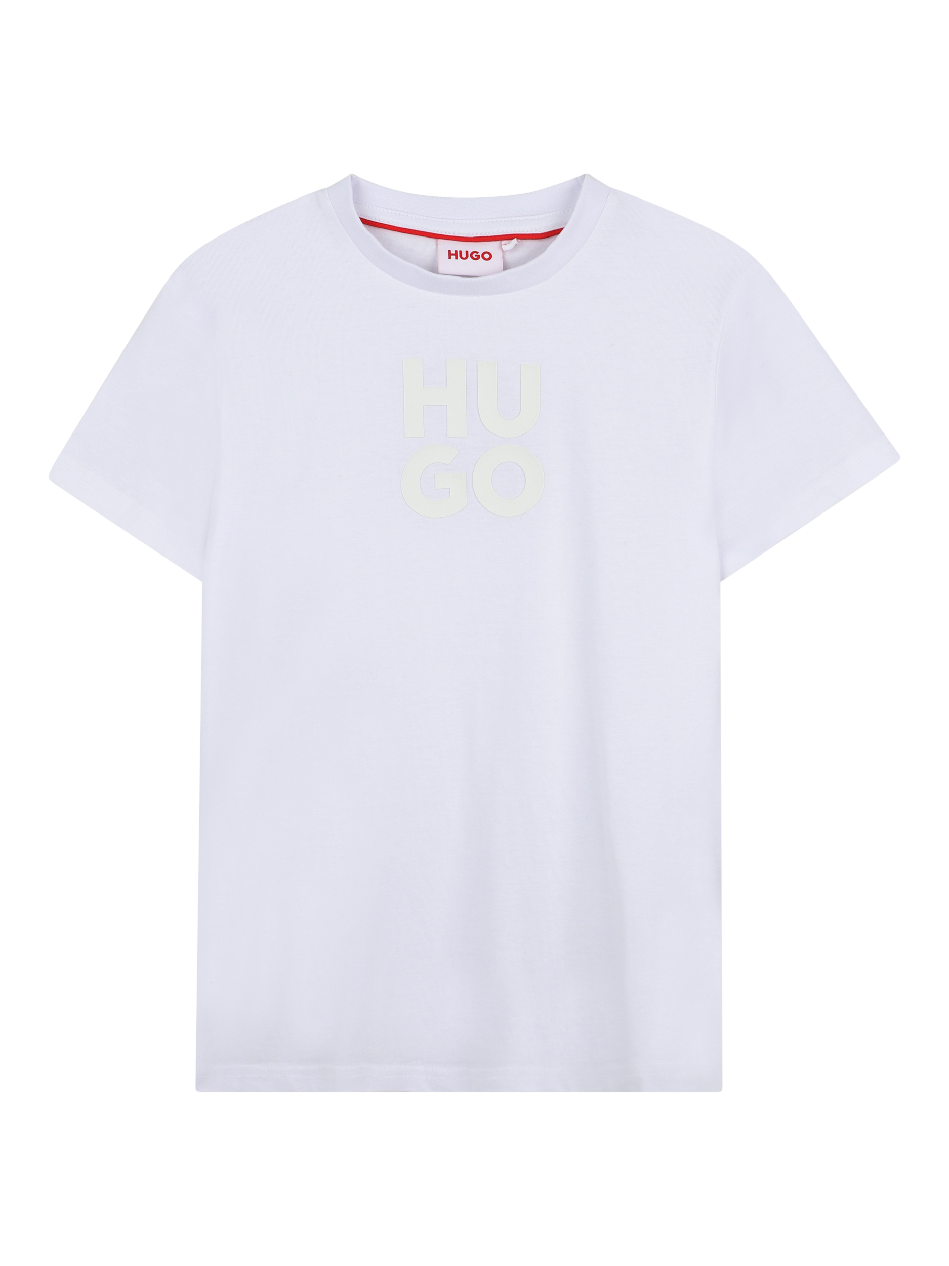 Product image 1 of 2, which shows HUGO BOSS Kids' Cotton Crew Neck T-Shirt, White, 4 years
