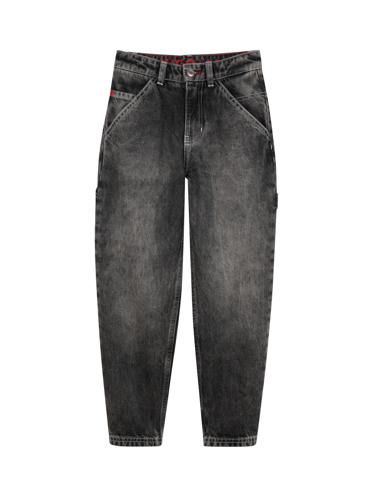 Product image 1 of 2, which shows HUGO Kids' Loose Fit Jeans, Denim Black, 4 years