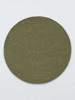 John Lewis Luxury Deep Pile Pure Wool Rug, Dia. 180cm, Green