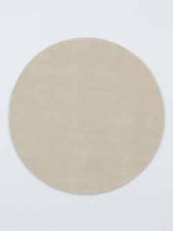 John Lewis Luxury Deep Pile Pure Wool Rug, Dia. 180cm, Natural