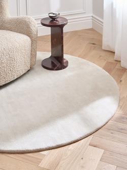 John Lewis Luxury Deep Pile Pure Wool Rug, Dia. 180cm - view 2, Natural