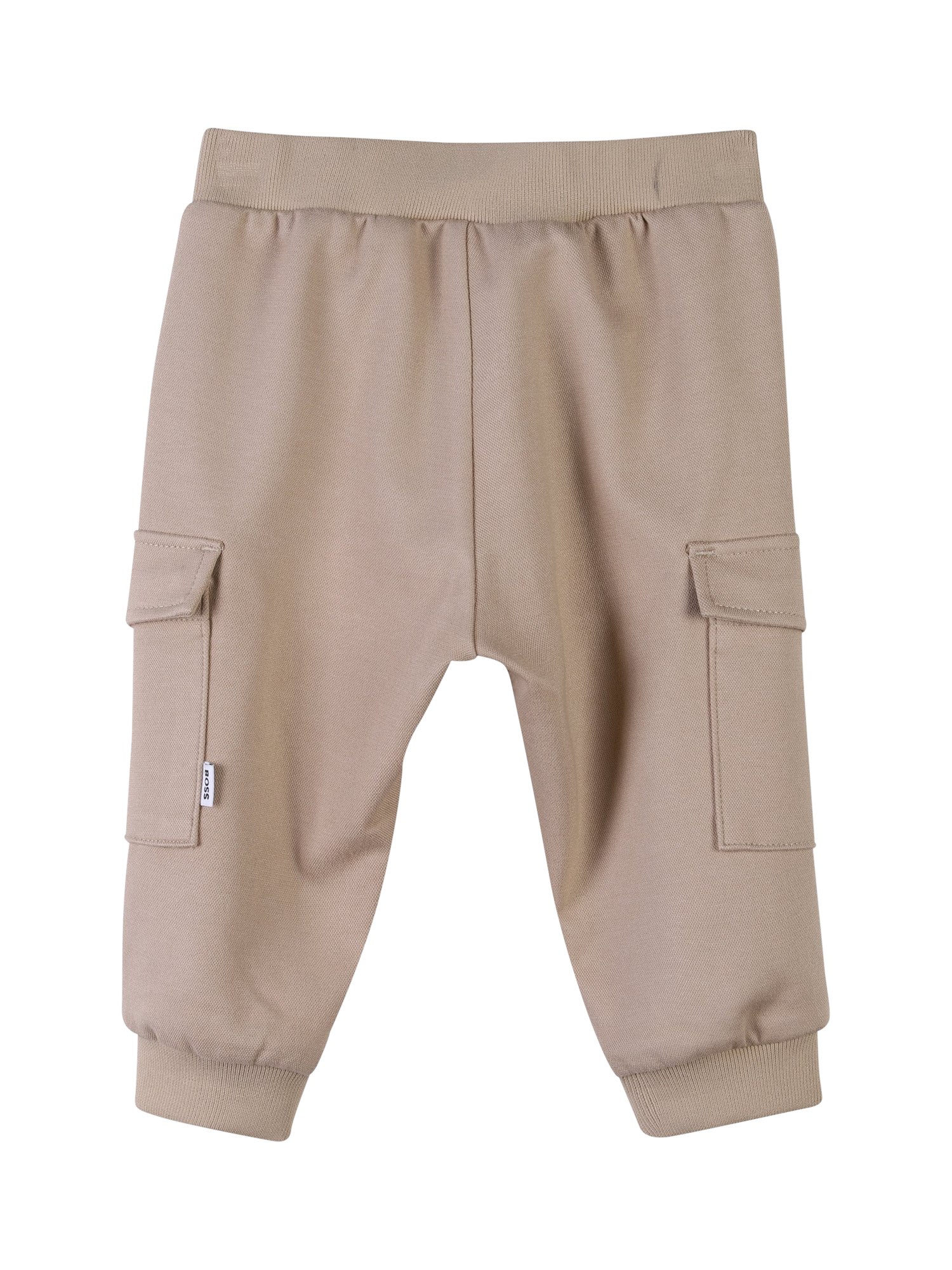 Product image 2 of 2, which shows BOSS Baby Cargo Joggers, Stone, 2 years