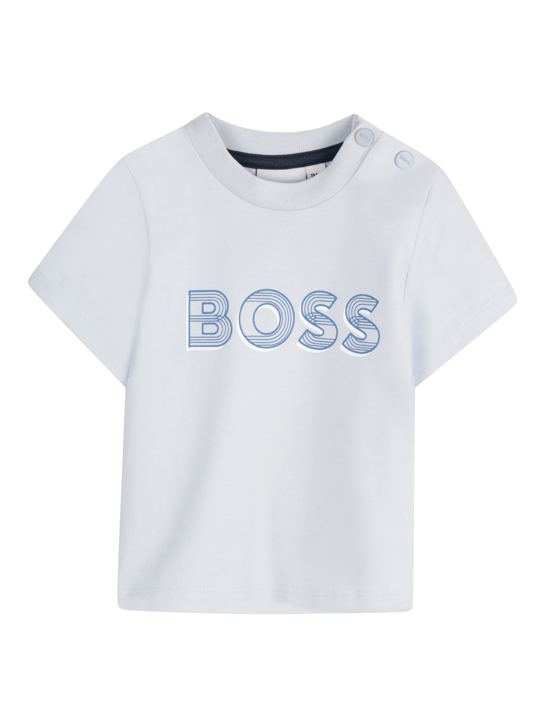 Product image 1 of 2, which shows BOSS Baby Logo T-Shirt, Pale Blue, 9 months
