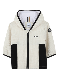 HUGO BOSS Baby Hooded Windbreaker Jacket, Sand, Sand