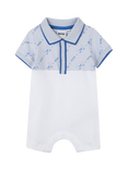 HUGO BOSS Baby Two Tone Romper, Pale Blue