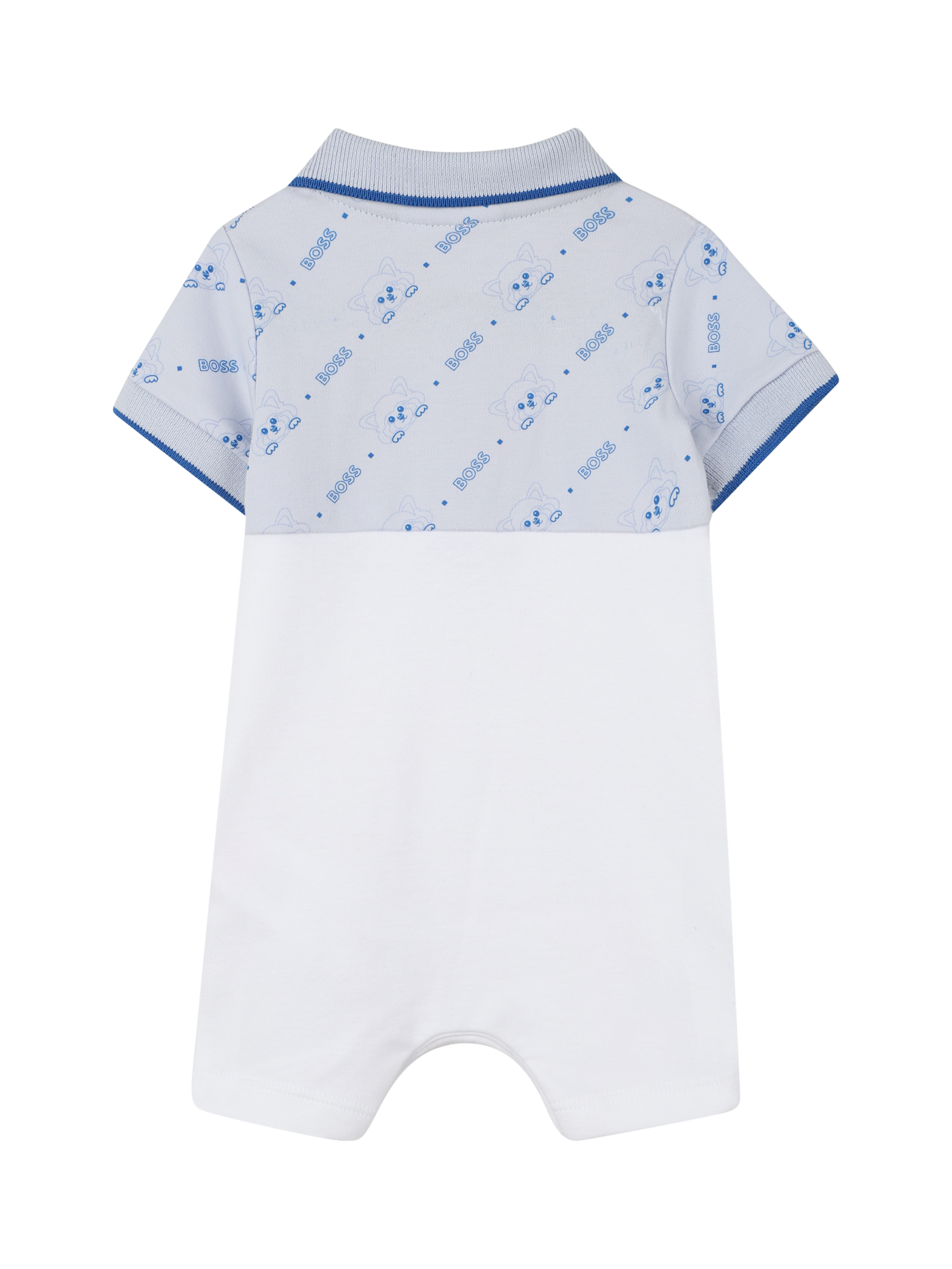 Product image 2 of 2, which shows HUGO BOSS Baby Two Tone Romper, Pale Blue, 12 months