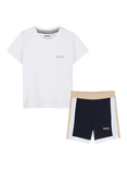 HUGO BOSS Kids' Cotton T-Shirt and Shorts Set, White
