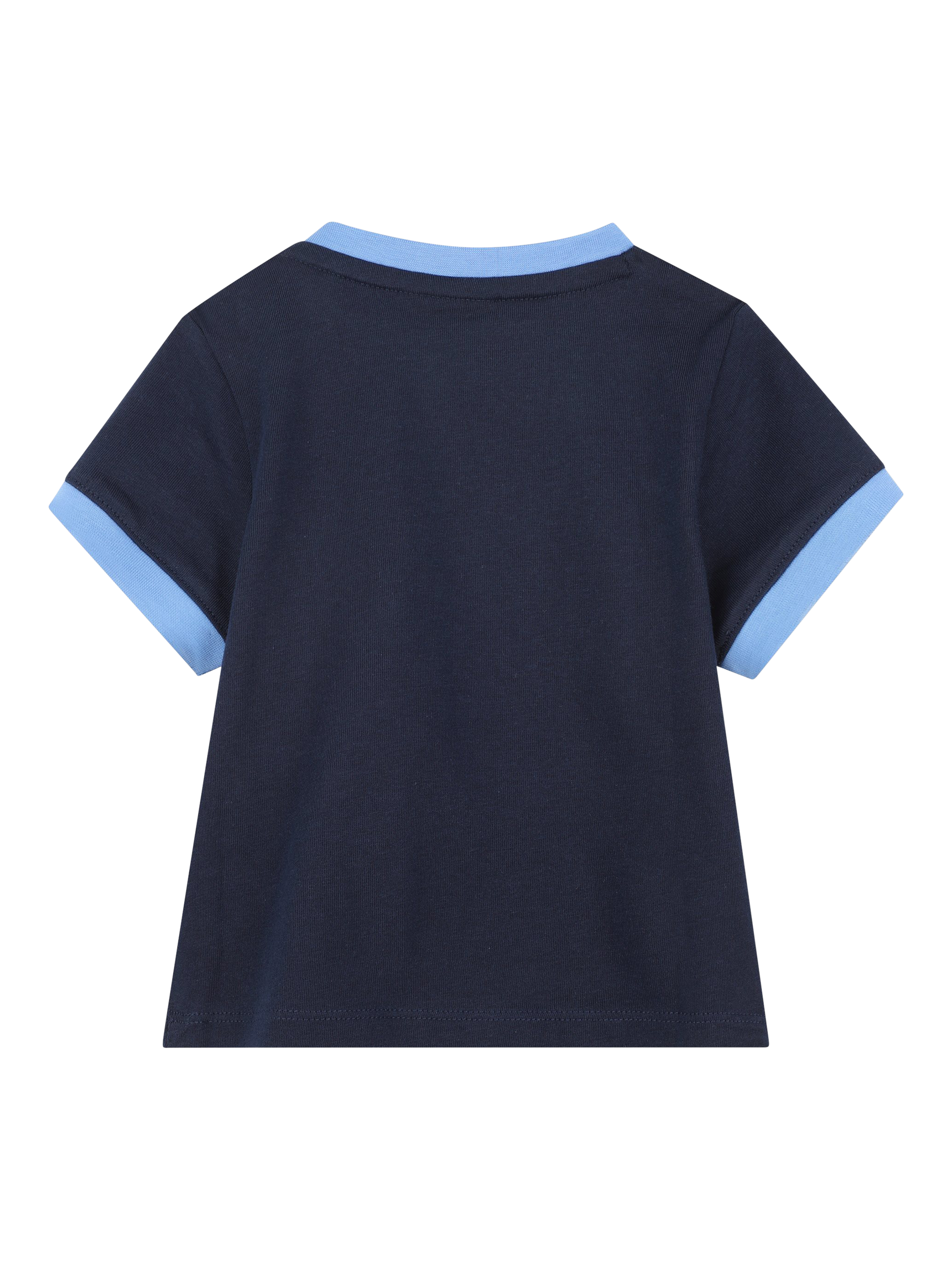 Product image 2 of 2, which shows HUGO BOSS Kids' Cotton Crew Neck Branded T-Shirt, Navy, 2 years