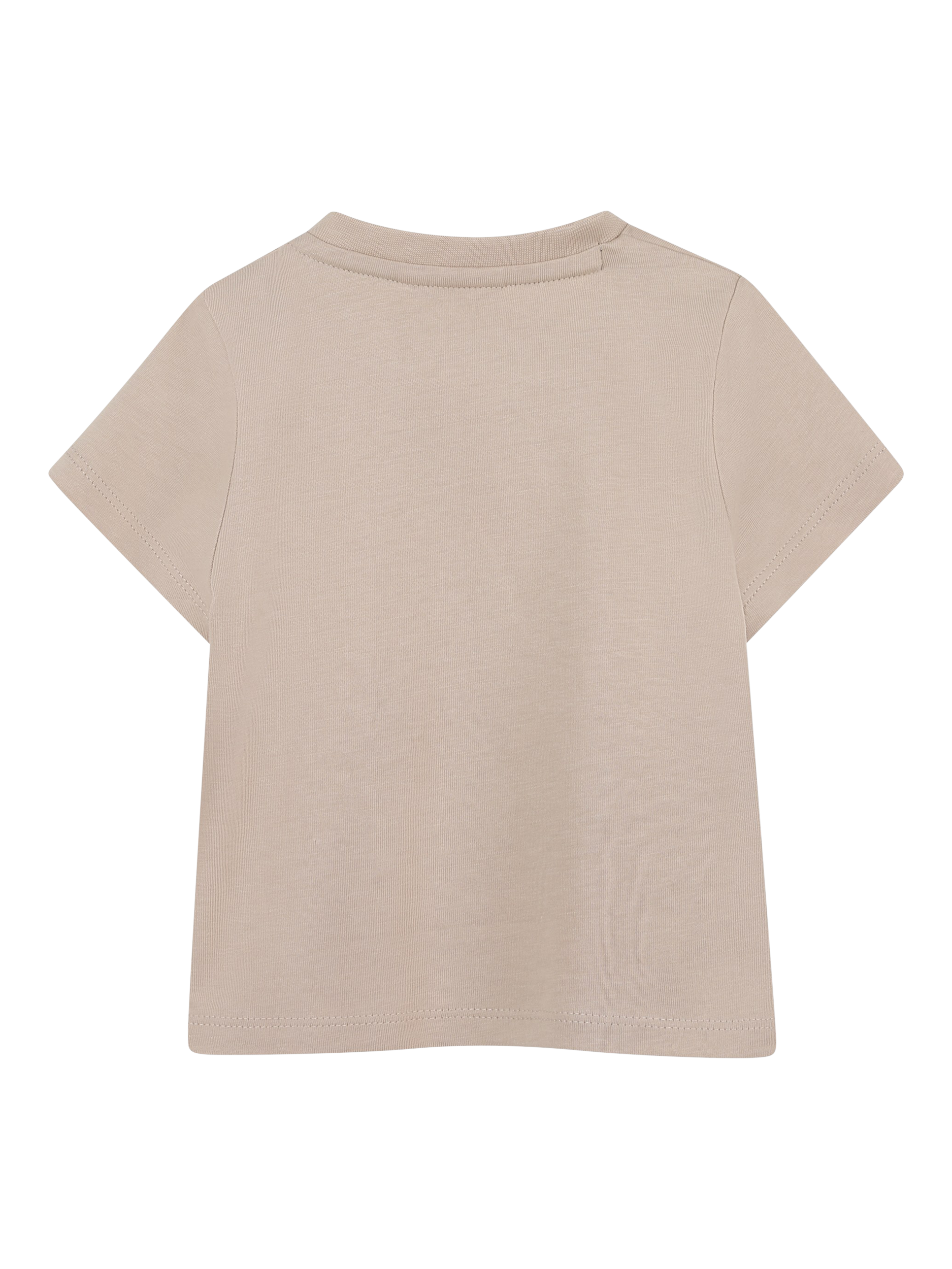 Product image 2 of 2, which shows HUGO BOSS Kids' Cotton Short Sleeved Snap Closure T-Shirt, Stone, 2 years
