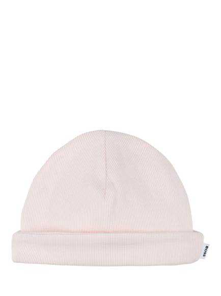 BOSS Baby Ribbed Birth Hat, Pink Pale, Pink  Pale