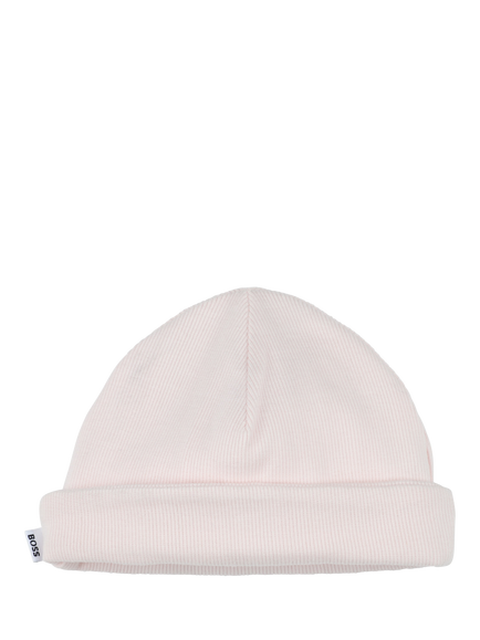 BOSS Baby Ribbed Birth Hat, Pink Pale - view 2, Pink  Pale