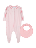 HUGO BOSS Baby Cotton Pyjama and Bib Set, Pink  Pale