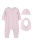 HUGO BOSS Baby Cotton Pyjama and Beanie Hat Set, Pink Pale