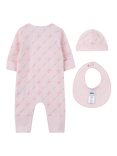 HUGO BOSS Baby Cotton Pyjama and Beanie Hat Set, Pink Pale