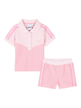 HUGO BOSS Baby Cotton Pique Polo Shirt and Shorts Set, Tickled Pink