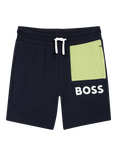 HUGO BOSS Kids' Cotton Drawstring Shorts, Navy