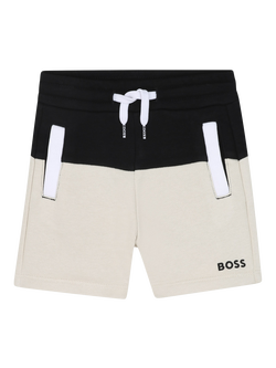 BOSS Baby Two-Tone Cotton Fleece Shorts, Black/Multi, Black/Multi