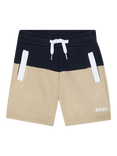 BOSS Baby Two-Tone Cotton Fleece Shorts, Black/Multi, Navy/Multi