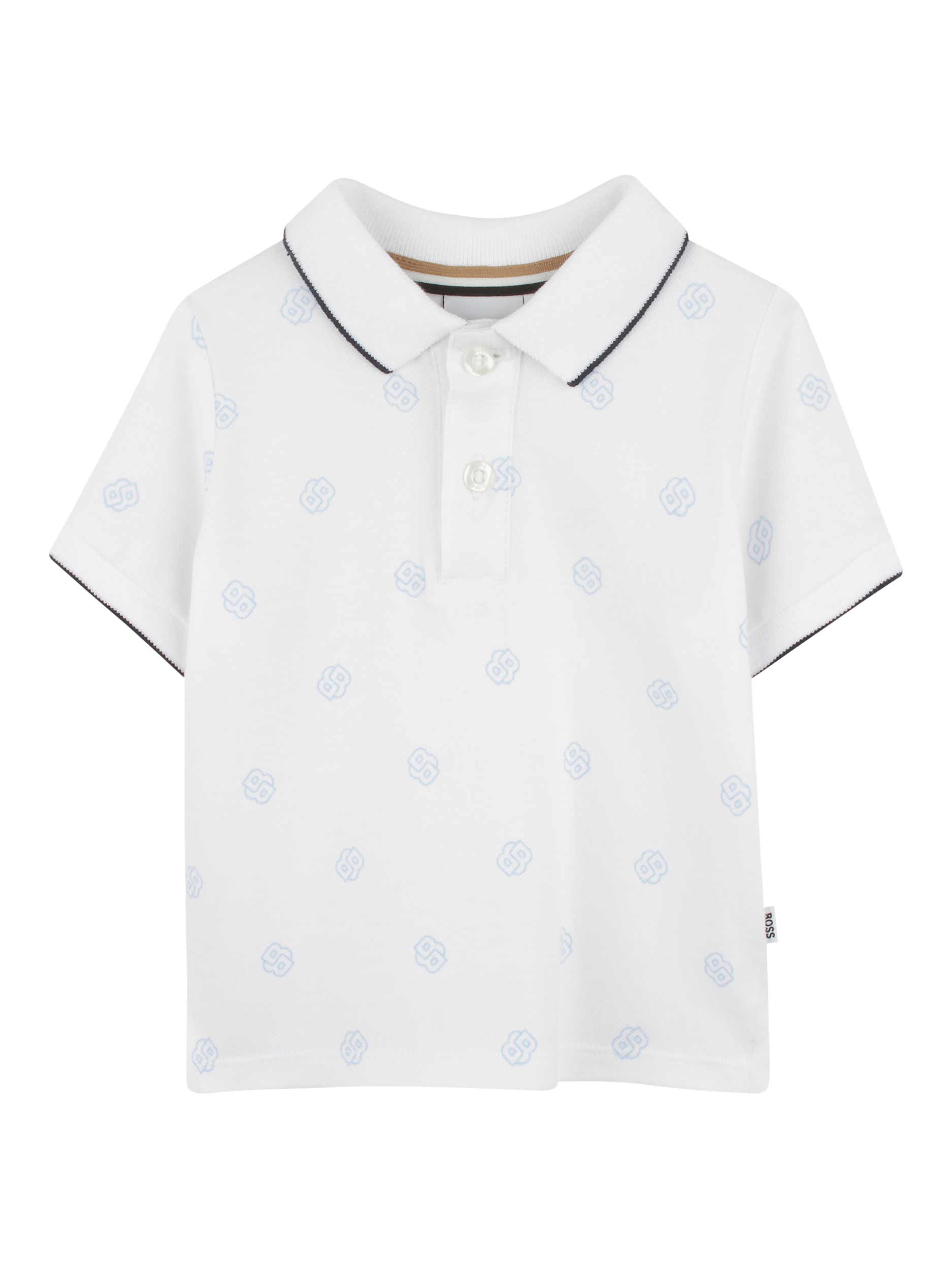 Product image 1 of 2, which shows HUGO BOSS Baby Printed Polo Shirt, White, 2 years