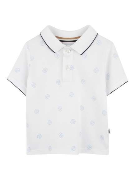 HUGO BOSS Baby Printed Polo Shirt, White, White