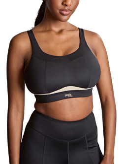 Panache Freedom Non Wired Non Padded Sports Bra, Black/Charcoal, Black/Charcoal