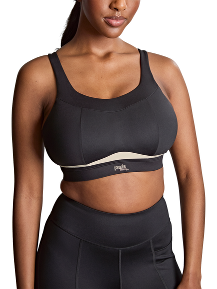 Panache Freedom Non Wired Non Padded Sports Bra, Black/Charcoal, Black/Charcoal