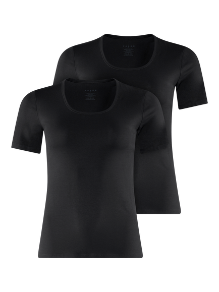 FALKE Comfort Jersey T-Shirt, Pack of 2, Black