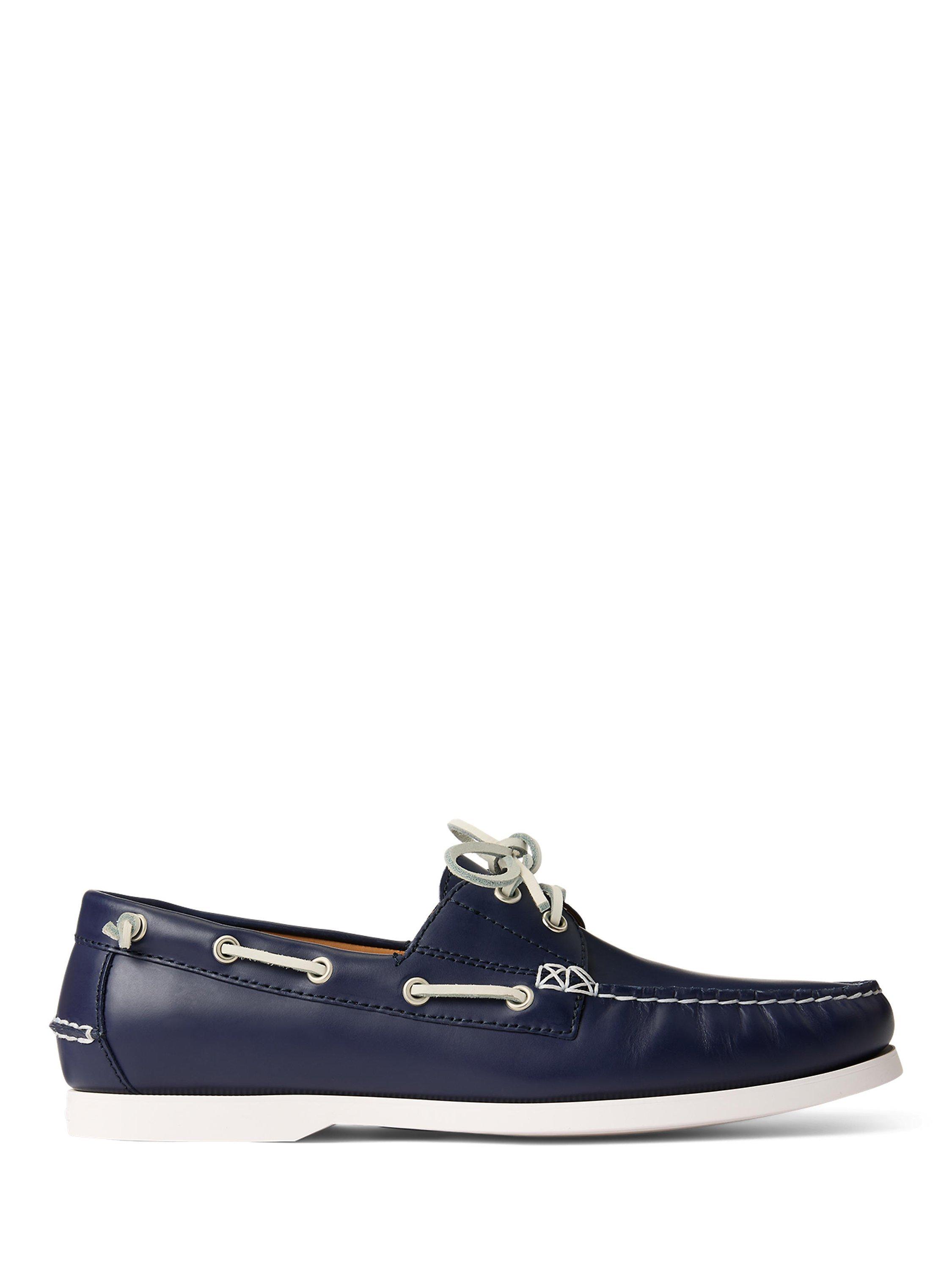 Product image 1 of 4, which shows Ralph Lauren Polo Ralph Lauren Merton Armadillo Boat Shoes, Navy, 7