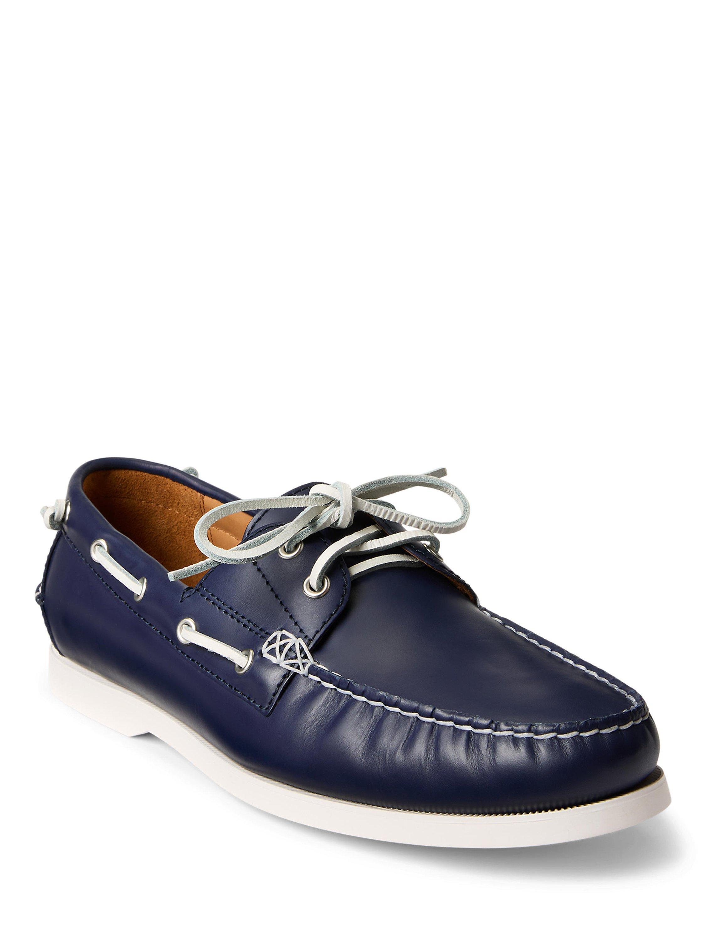 Product image 2 of 4, which shows Ralph Lauren Polo Ralph Lauren Merton Armadillo Boat Shoes, Navy, 7