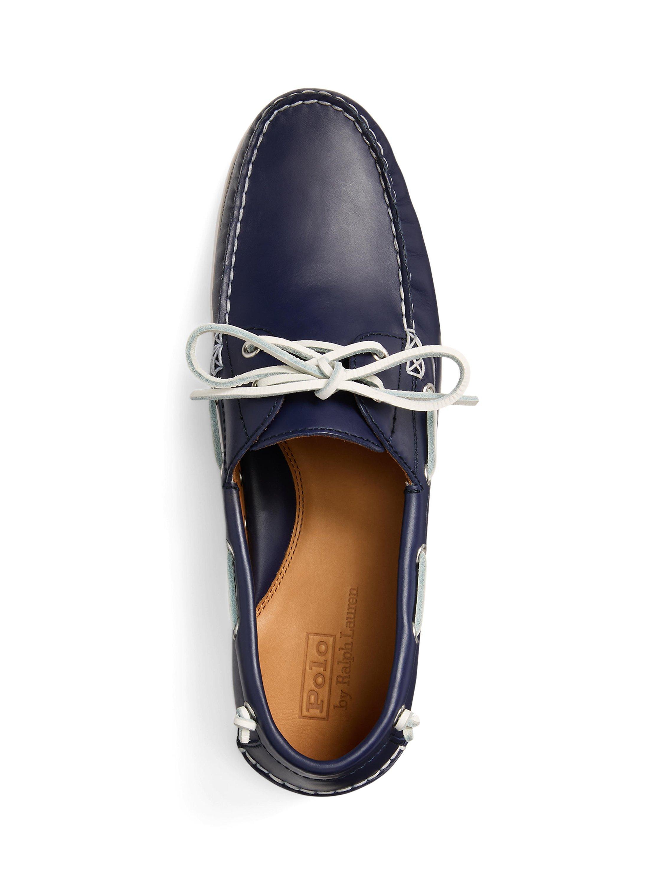 Product image 4 of 4, which shows Ralph Lauren Polo Ralph Lauren Merton Armadillo Boat Shoes, Navy, 7