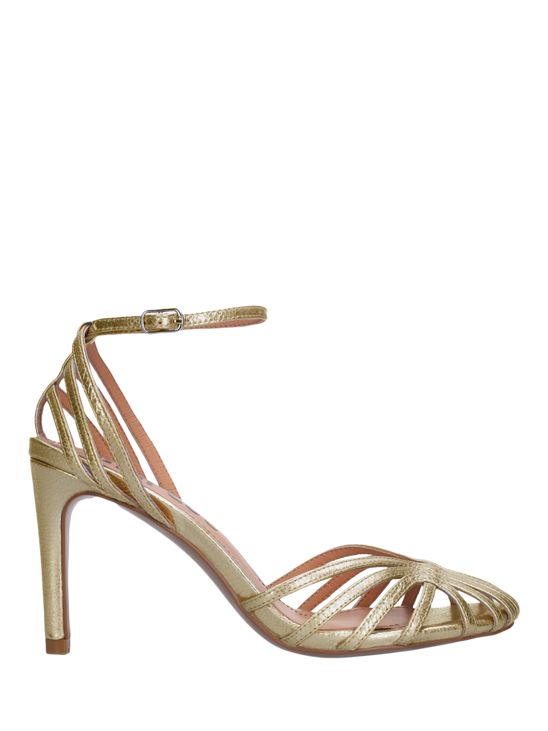 Bibi Lou Serabi Metallic Leather Heeled Sandals, Gold