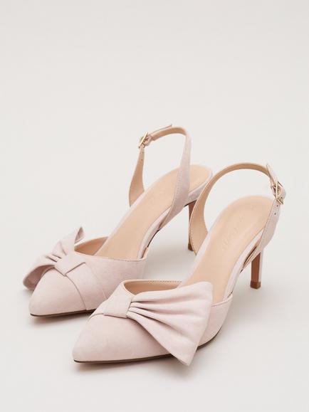 Phase Eight Oversized Bow Court Shoes, Cameo - view 2, Cameo