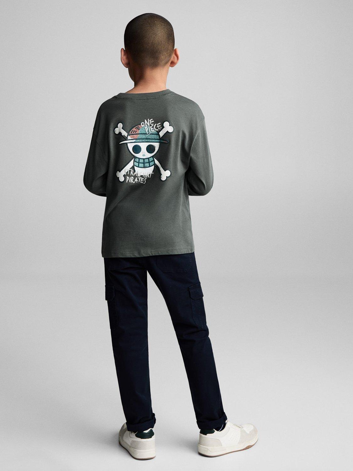 Product image 6 of 7, which shows Mango Kids' Straw Long Sleeve T-Shirt, Green, 5-6 years