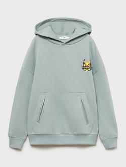 Mango Kids' Pokeman In The Zone Hoodie, Aqua, Aqua