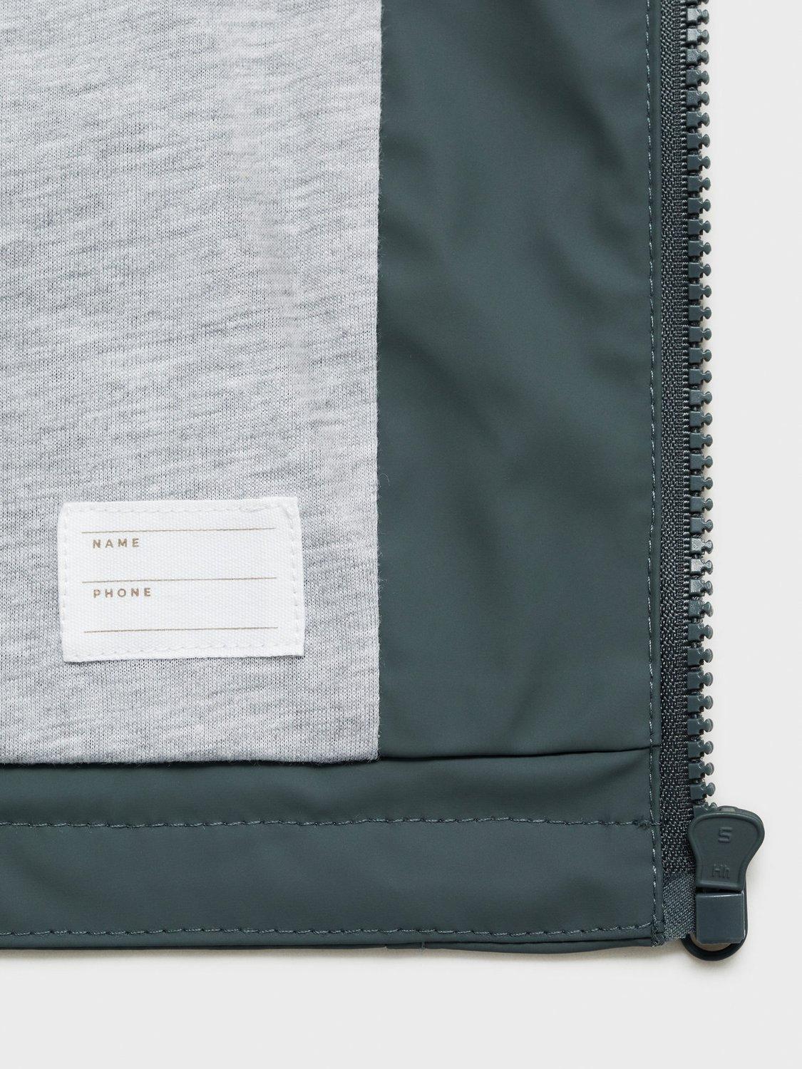 Product image 5 of 7, which shows Mango Kids' Pumba Hooded Water-Repellant Coat, Dark Green, 12-18 months