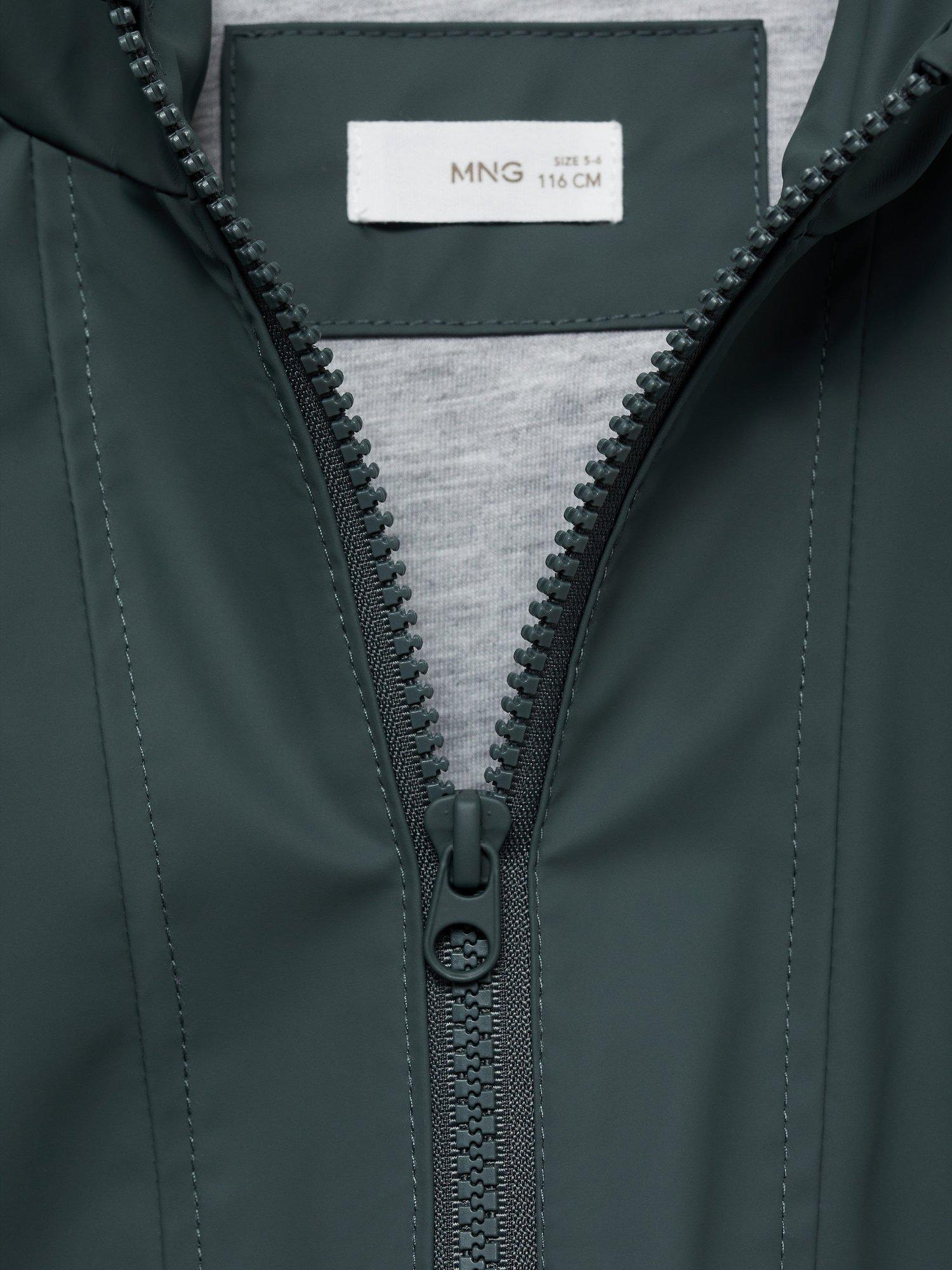 Product image 7 of 7, which shows Mango Kids' Pumba Hooded Water-Repellant Coat, Dark Green, 12-18 months