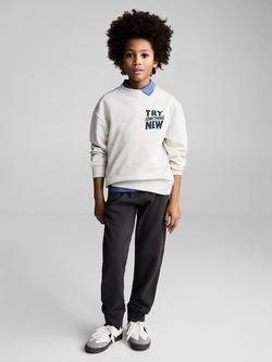 Mango Kids' Island Drawstring Joggers, Charcoal, Charcoal