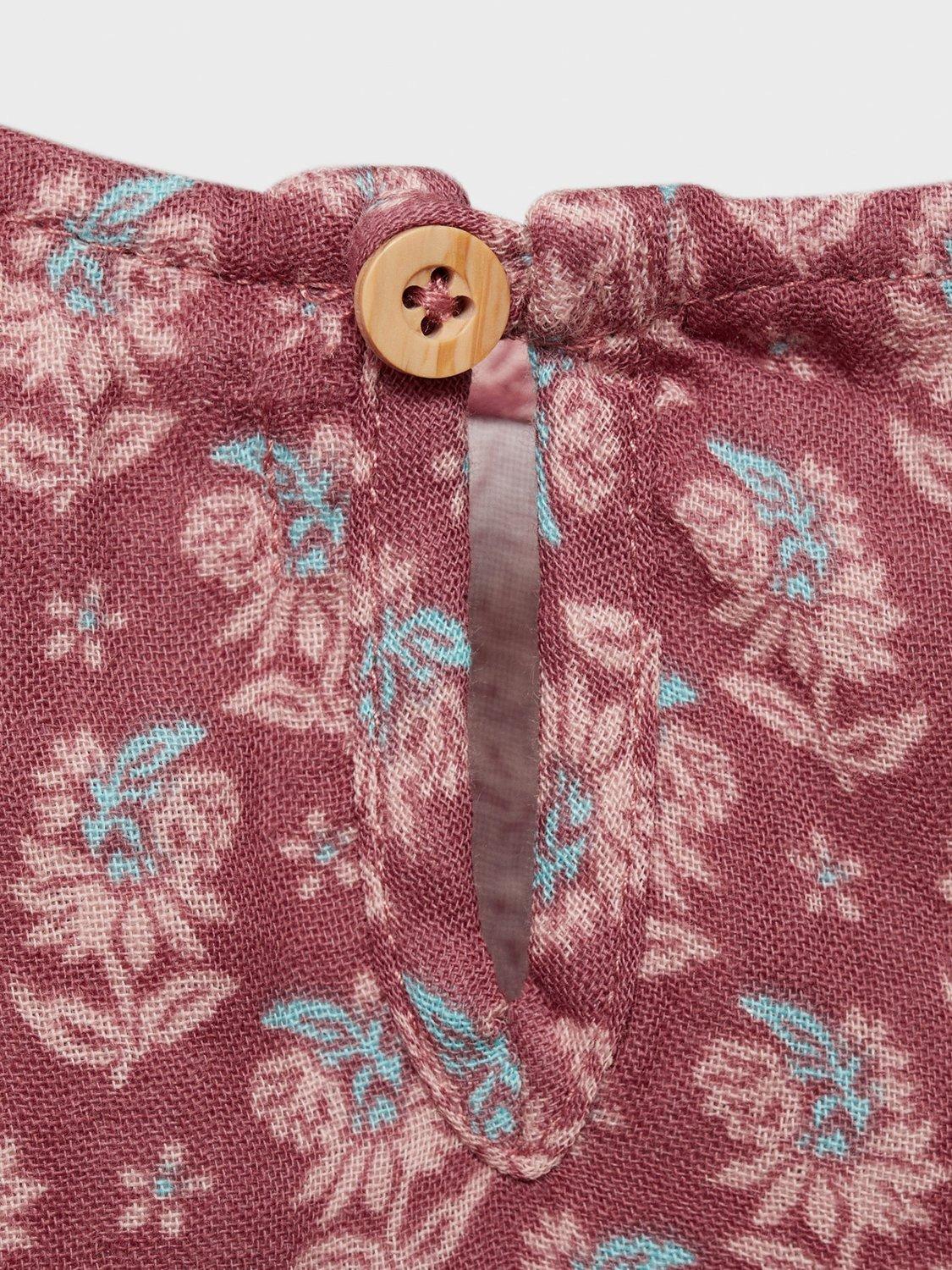 Product image 3 of 4, which shows Mango Kids' Cherry Floral Dress, Dark Red, 18-24 months