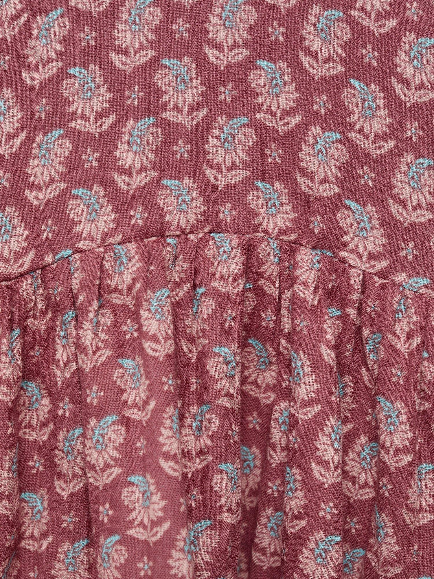 Product image 4 of 4, which shows Mango Kids' Cherry Floral Dress, Dark Red, 18-24 months