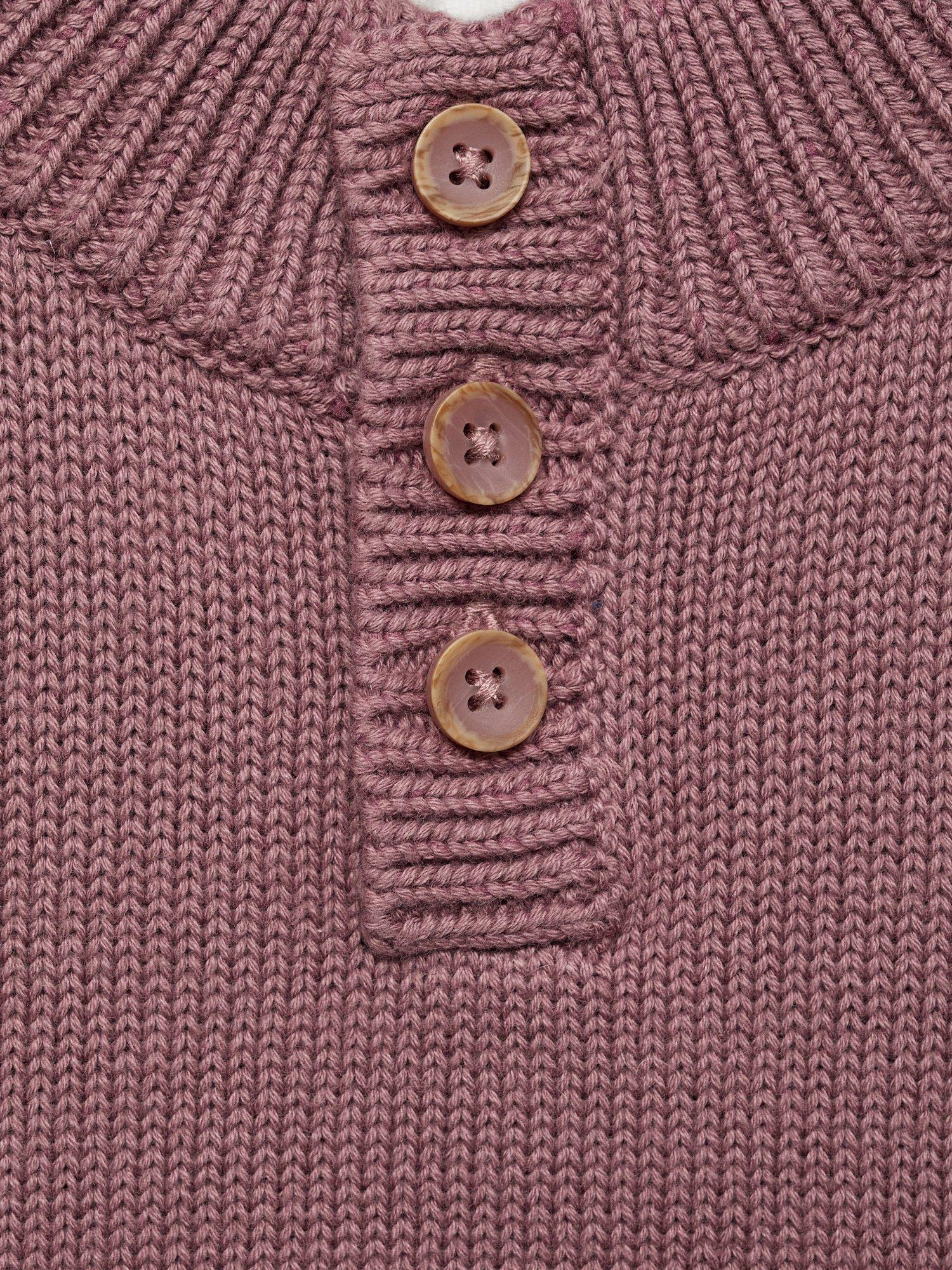 Product image 7 of 7, which shows Mango Kids' Orlando Cotton Ribbed Jumper, Dark Red, 12-18 months