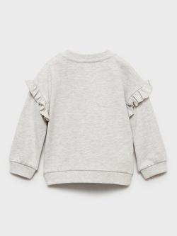 Mango Kids' Rolling Stones Frill Sweatshirt, Pastel Grey - view 2, Pastel Grey