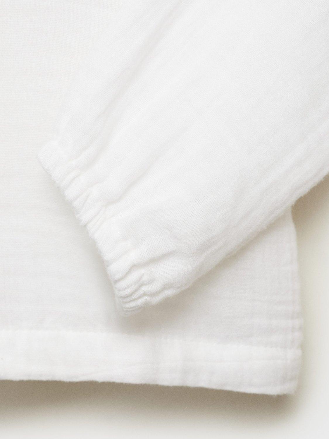 Product image 5 of 7, which shows Mango Kids' Isabela Cotton Babydoll Collar Shirt, White, 9-12 months